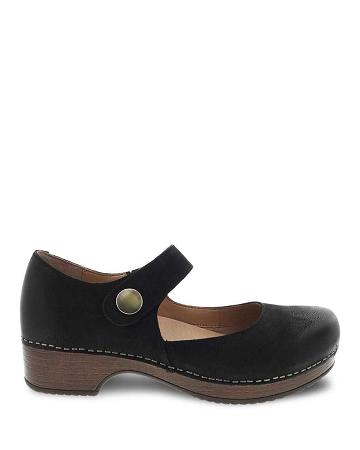 Sabots Dansko Beatrice Burnished Nubuck Femme Noir | FR 417SGL